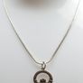 Vintage 925 Sterling Silver Claddagh Pendant Necklace length 16" - 5,2g Image 3