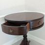 Circular pedestal side table with drawers Image 3