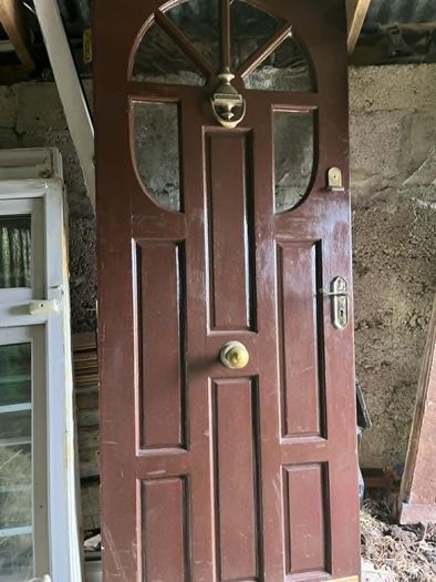 Solid wood front door and frame