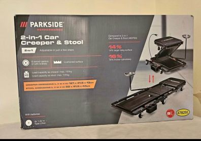 parkside 2 in 1 car Creeper & stool brand new