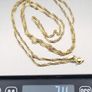 925 Vintage Gold Plated Sterling Silver Italian Signed Flat Curb Diamond Cut Long Chain Image 10