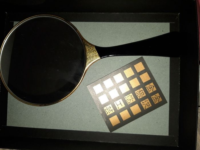 Hand held Gilt and Lacquer Japanese Hand Mirror