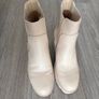 Cream Lug Sole Platform Heeled Boots - Size 5 Image 2