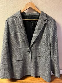 Helen McAlinden Houndstooth Blazer Wool Blend Size UK 18