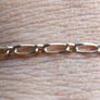 Vintage Solid 9Ct Yellow Gold 375 Figaro link Bangle Bracelet,  length 7.5" - 1,8g Image 2