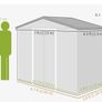 Outsunny 7 x 4ft Dark Grey Steel Apex Garden Shed ROOF Image 4