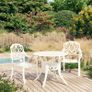 3 Piece Bistro Set Cast Aluminium White Image 5