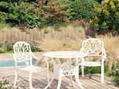 3 Piece Bistro Set Cast Aluminium White