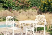 3 Piece Bistro Set Cast Aluminium White