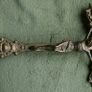 Antique Brass 15" high Art Nouveau Altar Standing Cross Crucifix Image 6