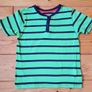 Age 5-6 Green and Navy Striped Teeshirt Image 2