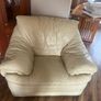 Cream Leather Couch and 2 Armchairs Image 2