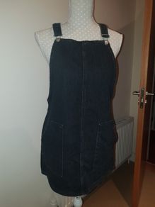 Topshop black denim pinafore uk10