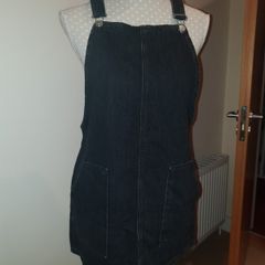 Topshop black denim pinafore uk10