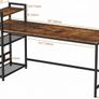 MULTIPLE SIZES AVAILABLE Computer Desk, Computer Desk with Bookshelf, Study Computer Laptop Table with 4 Tier DIY Storage Shelves Writing Table for Home Office Bedroom,160x60x110cm Image 5