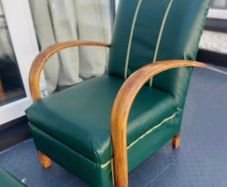 Art Deco restored Vintage 1930s Bentwood fireside chair in faux leatherette