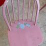 4 vintage wooden kitchen chairs pink Image 8