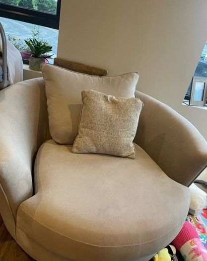 corner couch and swivel chair