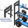 Dumbbell Rack 3-Tier 50 Inch Metal Weight Stand Holder Adjustable Spacing Dumbbell Storage For Home Gym Storage (Rack Only) Image 3