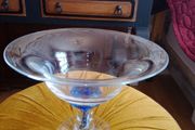 Irish Jerpoint Studio Hand Blown Glass Footed Bowl