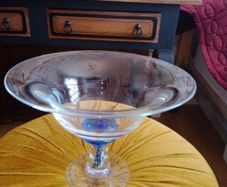 Irish Jerpoint Studio Hand Blown Glass Footed Bowl