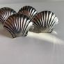 Vintage Silver Tone Scallop Shell Napkin Rings Set of 4 Coastal Grandmother Seaside Table Decor Image 4