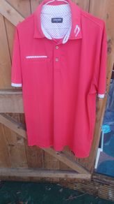 Druids red golf polo shirt XL