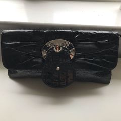 Ladies patent clutch bag