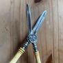 Vintage Silver Plated Grape Scissors Bone Handle Image 2