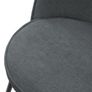 Set of 2 Grey Upholstered Bar Stools with Backrests and Black Steel Legs Image 4