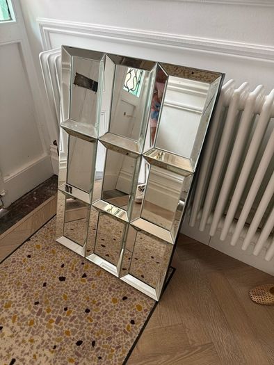 Collection of 7 large pictures and 2 mirrors