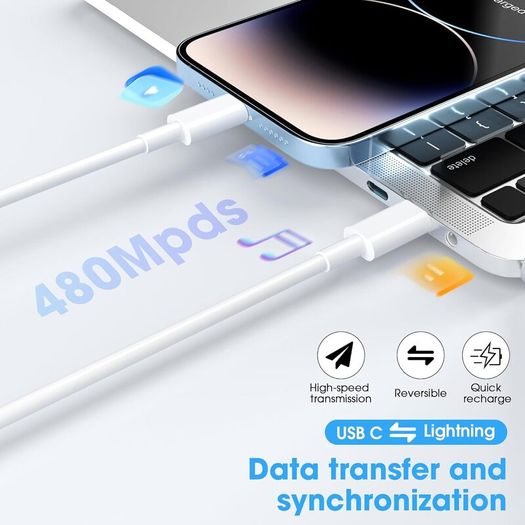 USB C to Lightning Cable 2Pack 1M +2M MFi Certified, Fast Charging USB C iPhone Charger Cable Lead for Apple iPhone 14 13 12 11 Pro Max X XR XS 8 Plus, for iPad- Type C to Lightning Cable