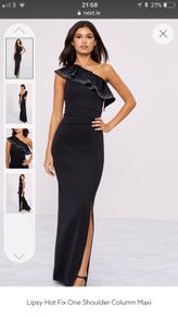 Lipsy Long Black Styled Dress