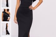 Lipsy Long Black Styled Dress