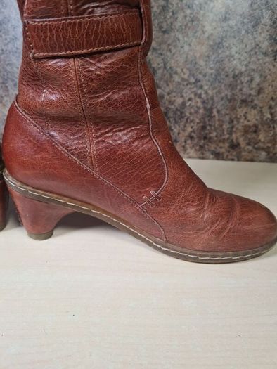 Vintage womens Dr Martens 11436 brown leather heeled riding boots knee high Size Uk 4 EU 37