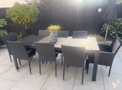 Large garden table and chairs