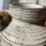 Vintage Style Textured White Stoneware Vase Image 5