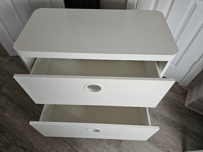 IKEA BUSUNGE 2-Drawer Chest White, Discontinued, Very Good Condition