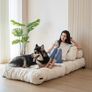 Folding Sofa Bed, Convertible Sleeper Chair with Pillow Foldable Mattress with Back Support, Portable Fold Out Chair Bed Comfy Floor Sofa Lounge for Living Room Bedroom, Beige Image 8