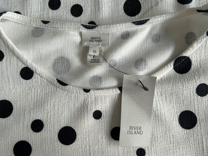 Brand-new Ladies White & Black Polka Dot Dress from River Island