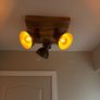 Industrial Spotlight Dark Grey with Mango Wood 3-Light - Mangoes Image 2