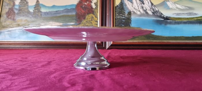 Royal Albert Moonlight Rose Bone China Gold Gilt Footed Cake Stand Made In England
