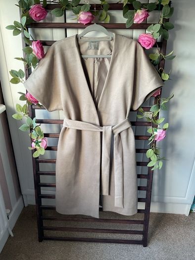coat oasis oatmeal wrap coat size medium