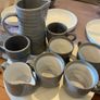 Grey 6 cups and 2 jugs/vase Image 2