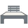 Bed Frame Grey Solid Pine Wood 90x200 cm Image 3