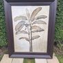 Large, vintage impactful leather frame with lovely botanic print Image 3