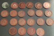 22 British Pre-Decimal Pennies (1904-1967) mixed monarchs