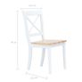 Dining Chairs 6 pcs White and Light Wood Solid Rubber Wood Image 7