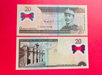 Dominican  Republic  20  Pesos  2009 . Pick  182. POLYMER / PLASTIC  ( Uncirculated )