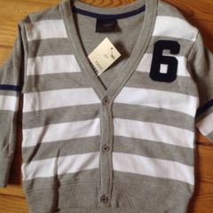 Age 1.5-2 NEXT Grey & White Striped Cardigan
